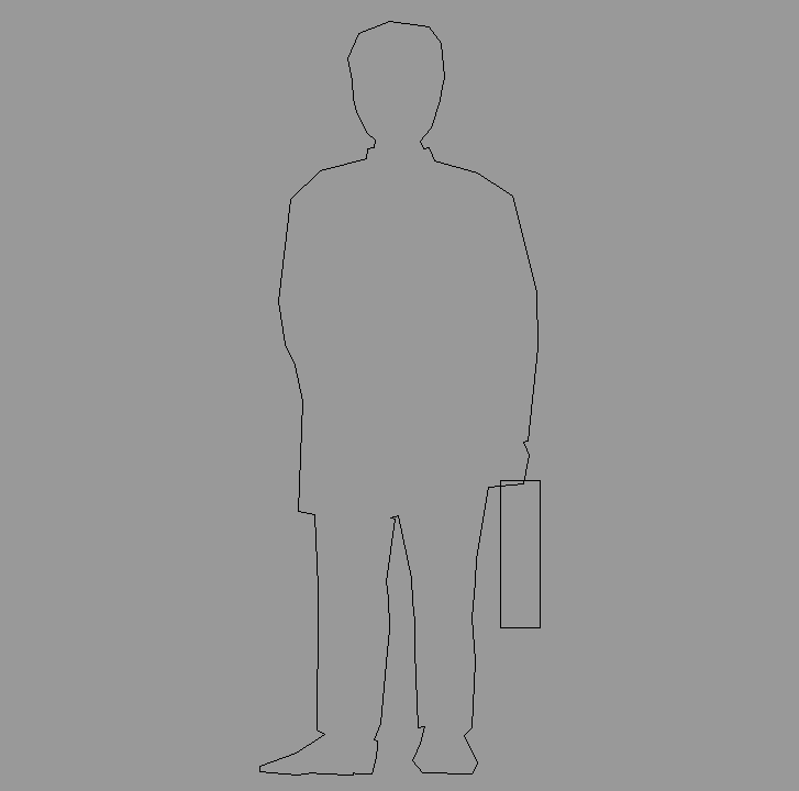 Bloque Autocad Vista de Silueta vacía 21 en Alzado
